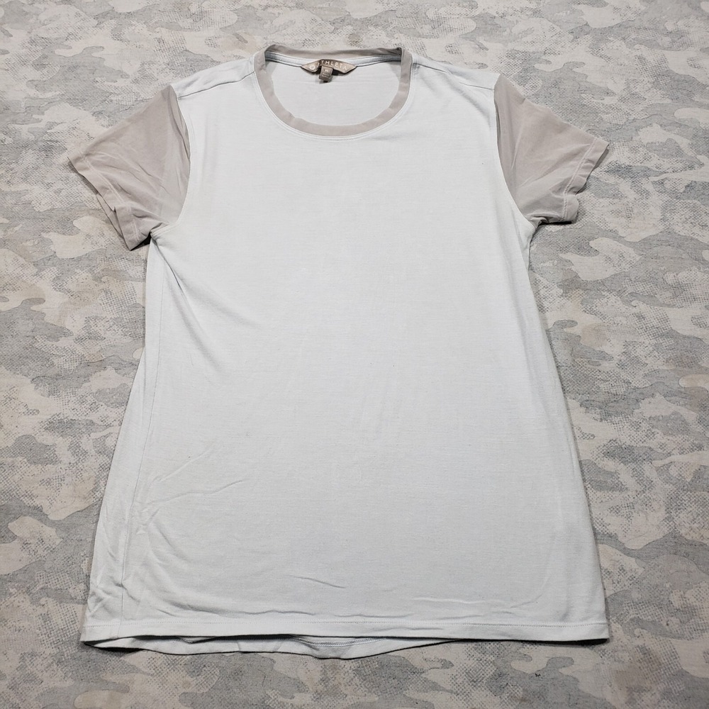 Athleta Top Womens Medium Blue Short Sheer‎ Sleeve Tee Active Wear